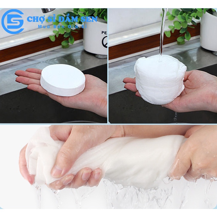 Khăn tắm Nén Du Lịch cotton 70*100cm dùng 1 lần Khăn Đa Năng Tự Nhiên Thấm Nước Tốt G385-KhanTamNen-Do