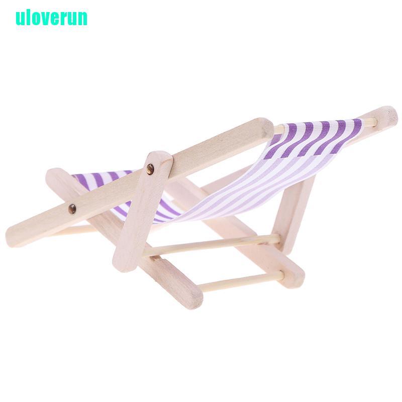 1 Mô Hình Ghế Bãi Biển Bằng Gỗ Tỉ Lệ 1: 12 Trang Trí Nhà Búp Bê