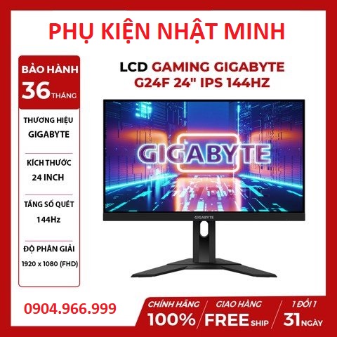 Màn hình Gigabyte G24F 24″ SS IPS FHD màn Gaming đẳng cấp tinh tế phù hợp mọi không gian Chính hãng bảo hành 36 tháng