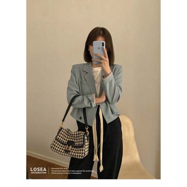 Túi kẻ chất dạ phối da nhập khẩu chất lượng loại 1 yhinh