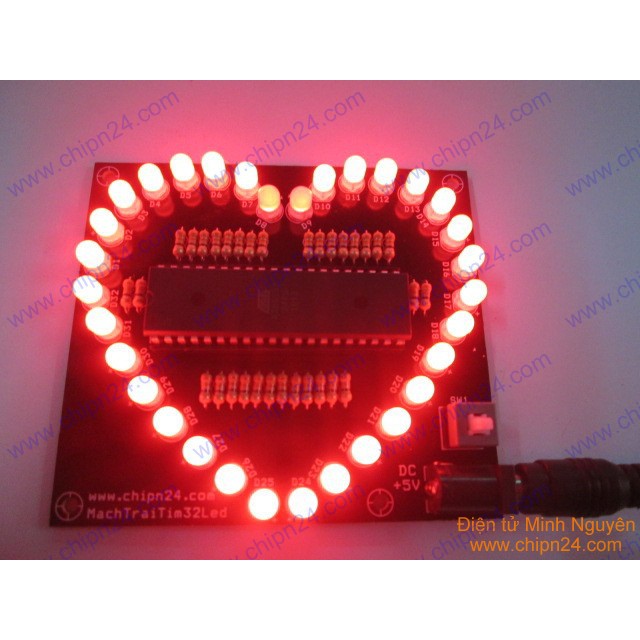 Bộ DIY LED Trái Tim 32 LED - [Chọn Loại] | BigBuy360 - bigbuy360.vn