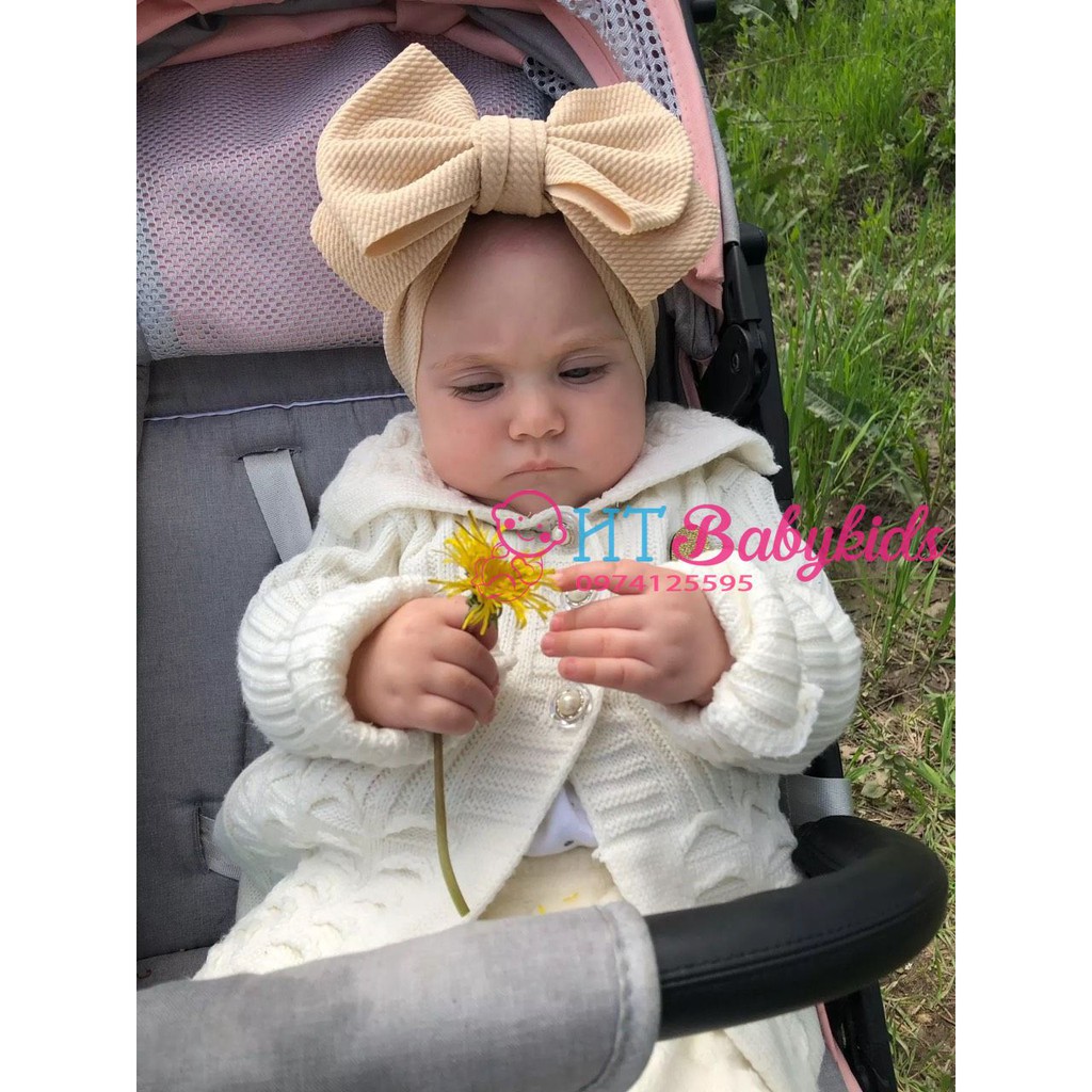 Băng Đô Turban Thắt Nơ Chất Liệu Cotton Dễ Thương Cho Bé Gái