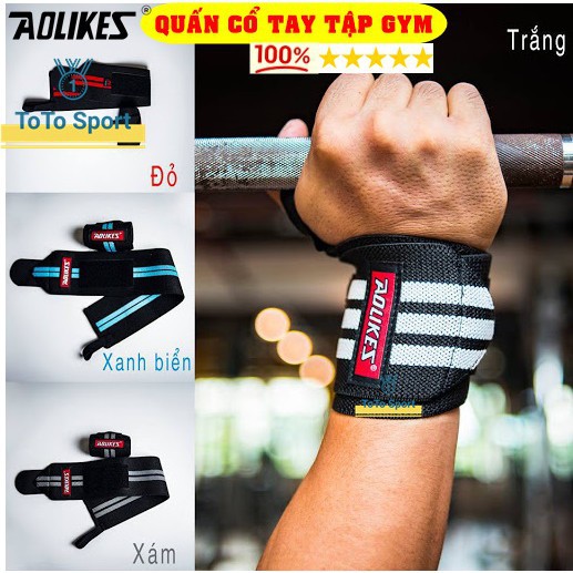 Dây Quấn Cổ Tay Tập Gym Băng Hỗ Trợ Nâng Tạ Aolikes A1538