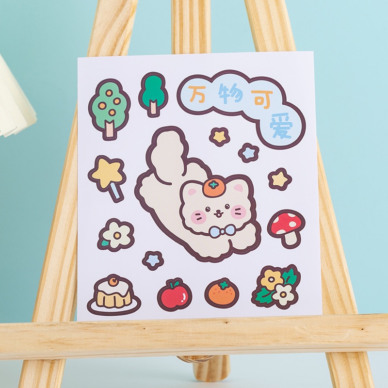 Hình dán trang trí cốc nước cách nhiệt hình động vật dễ thương