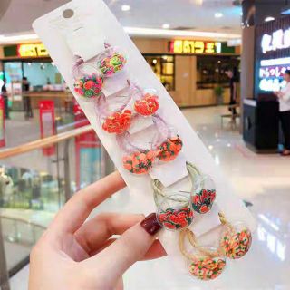 SET 2 CÁI ĐỒ CỘT TÓC TRONG SUỐT BÊN TRONG HÌNH TRÁI CÂY CUTE