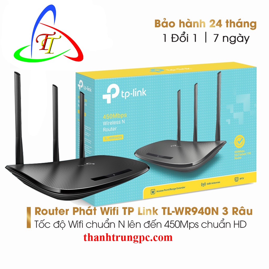 Bộ phát WiFi TPlink WR 940N 450Mbps FPT phân phối-TPlink tốc độ 450MB