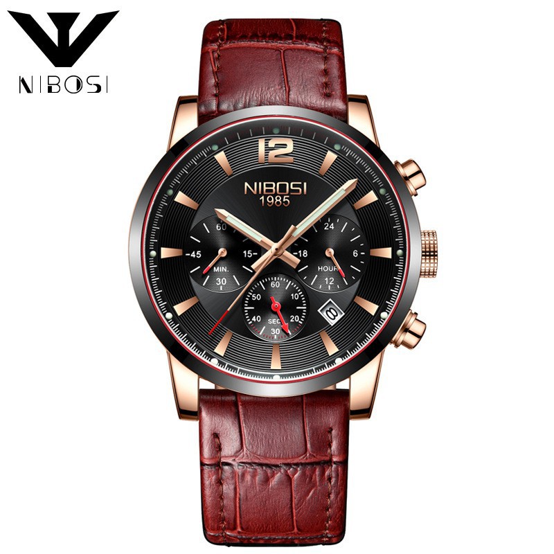 [ xả kho ] Đồng hồ nam Nibosi 2329 dây da cao cấp