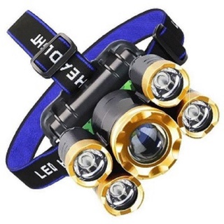 Đèn Pin Đội Đầu Đeo Trán 5 Bóng  Siêu Sáng Kèm Pin Sạc Siêu Tiện Lợi