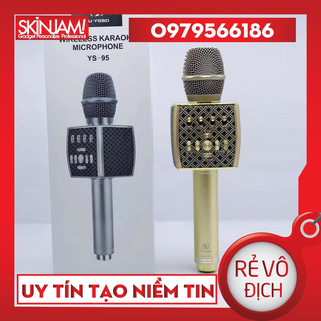 [Mã 151ELSALE hoàn 7% đơn 300K] MICRO KARAOKE KÈM LOA BLUETOOTH SU-YOSD YS-95