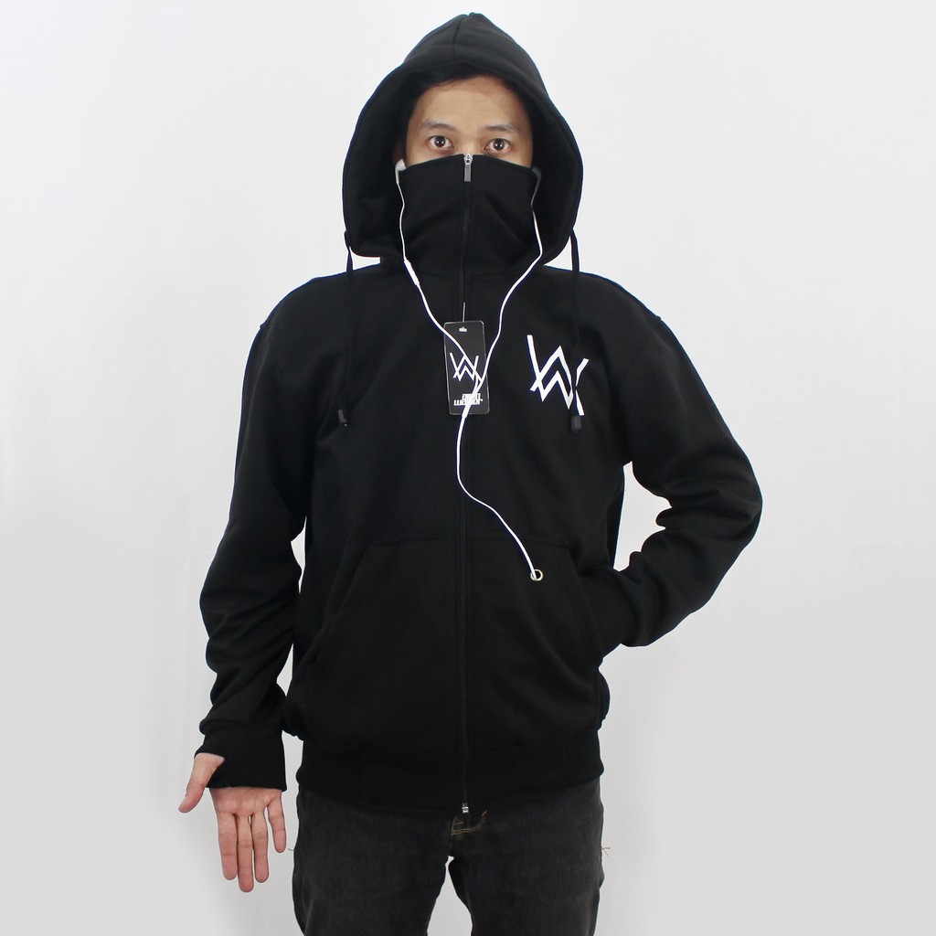 Áo Khoác Hoodie Màu Đen In Hình Alan Walker