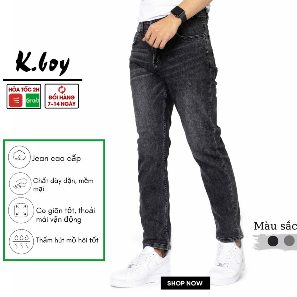 Quần jean nam trơn KBOY SHOP quần bò form trẻ trung ,chất bò cao cấp vải mềm mịn hợp dáng với 2 màu bassic. ❕ #