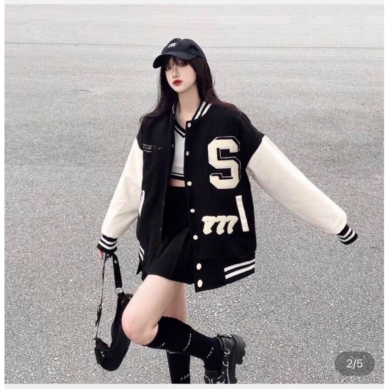 áo khoác nỉ đen lót bông bomber ảnh thật