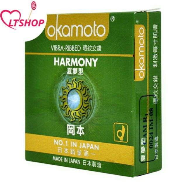 Bao Cao Su Okamoto Harmony Gân Sọc Hộp 3 Cái