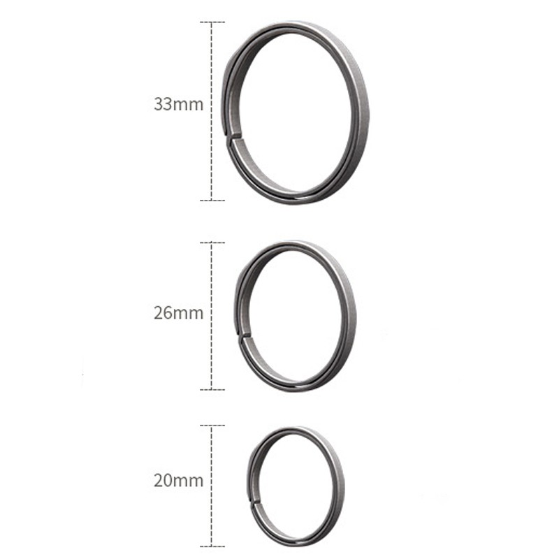 Móc Chìa Khóa Bằng Hợp Kim Titan Màu Xám TC4 20mm/26mm/33mm