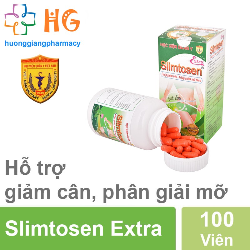 Viên uống giảm cân Slimtosen Extra Học Viện Quân Y - Giảm cân an toàn (Hộp 100 viên)