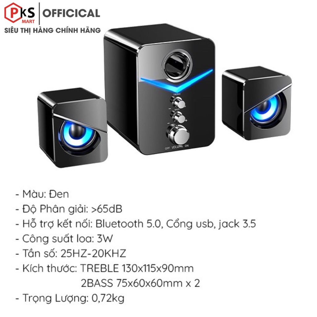 Loa máy tính, Vi Tính Kiêm Loa Bluetooth 2.1 Gaming MC D-221-Pro Super Bass  Dùng Cho Máy Tính PC Laptop Điện Thoại