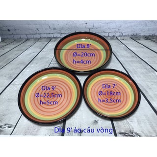 Tô, chén, dĩa sứ 7 màu