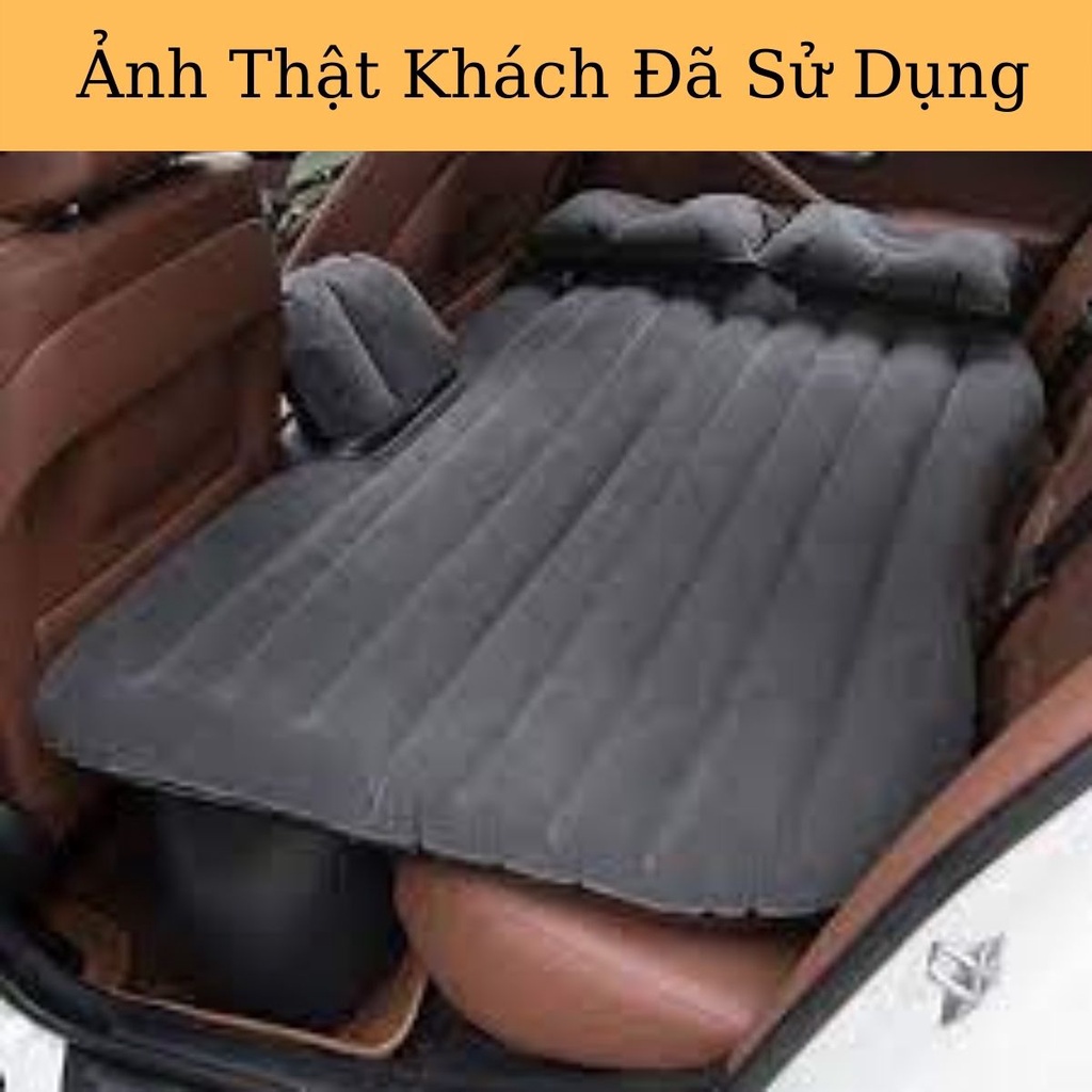 Đệm hơi ô tô, Nệm xe hơi giường trên xe có gối chặn cho bé kèm bơm điện cắm xe
