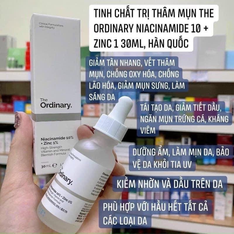 Tinh Chất The Ordinary Niacinamide 10% + Zinc 1% Giúp Làm Sáng Da Và Thu Nhỏ Lỗ Chân Lông Serum 30ml