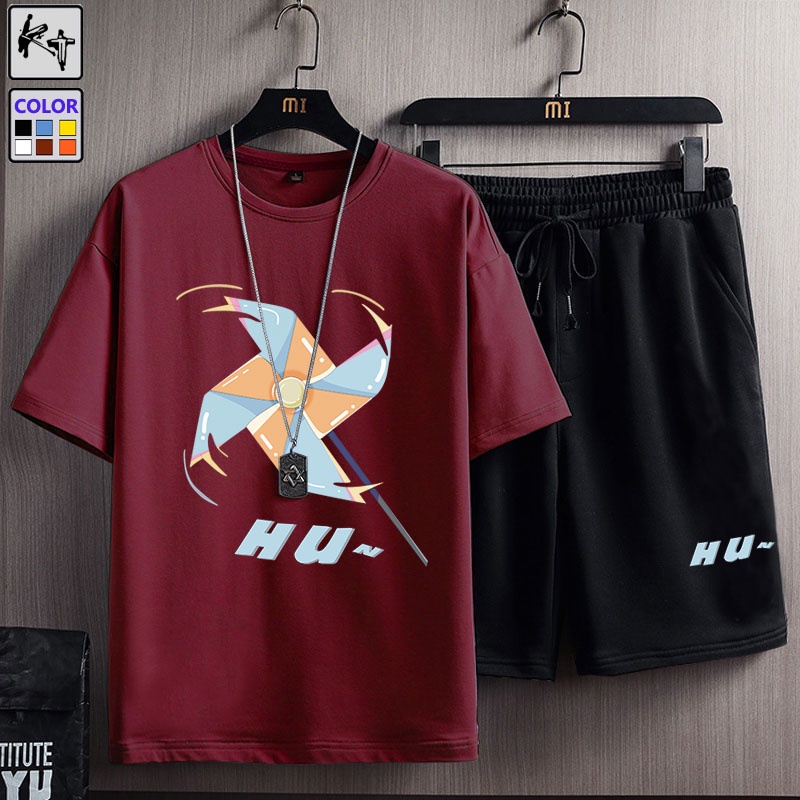 Set áo thun tay ngắn + quần short KT Z6023 thời trang Hàn Quốc dành cho nam