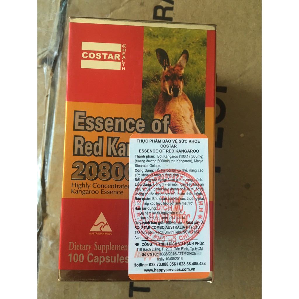 Tăng Cường Sinh Lý Essence of Red Kangaroo 20800 max 100 viên