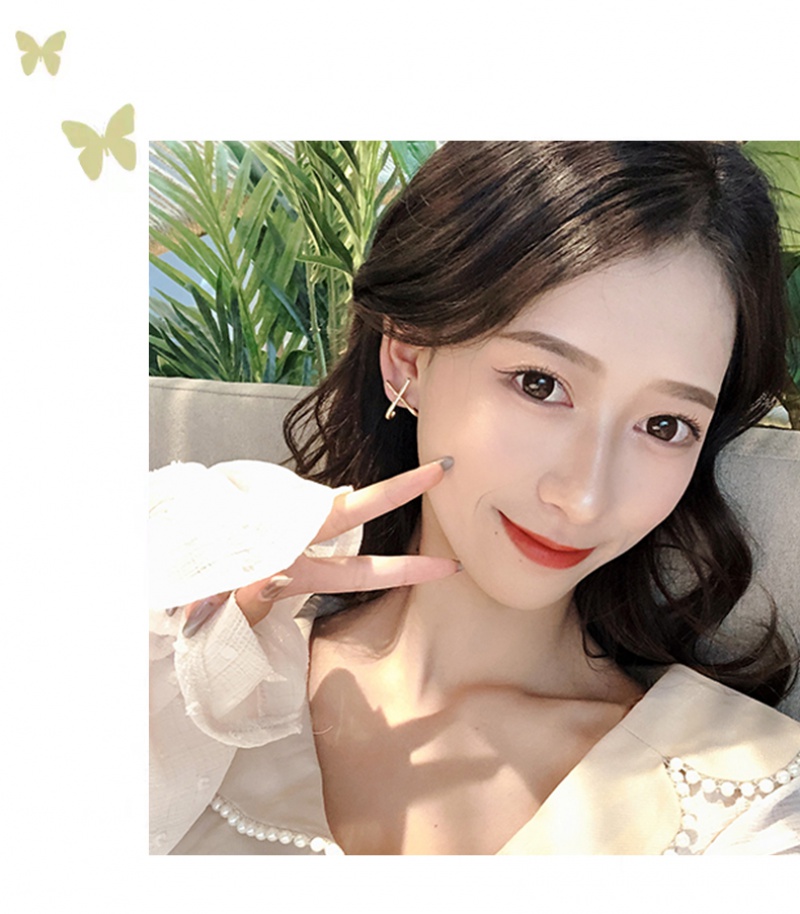 Khuyên tai chữ X mạ bạc nhiều kiểu tùy chọn thời trang