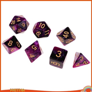 7 cái xúc xắc đa diện d20 d12 d10 d8 d6 d4 cho rpg - đen