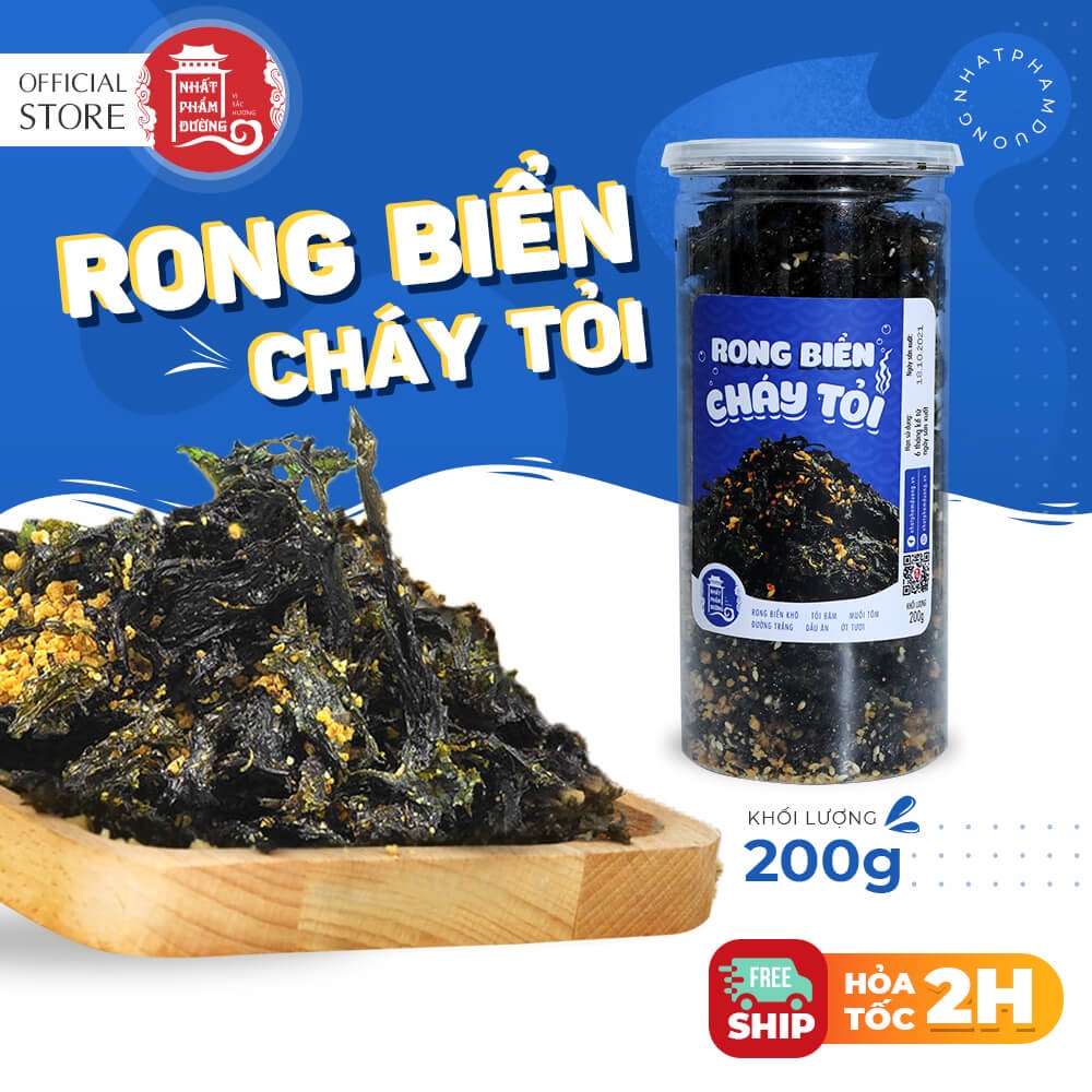 Rong biển cháy tỏi 200g Nhất Phẩm Đường snack rong biển tẩm gia vị ăn vặt