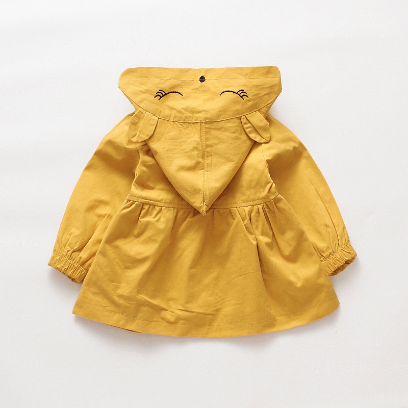 Áo Khoác cotton Chống Gió Thêu Họa Tiết Thắt Nơ Mẫu Mới 2023 Thời Trang Mùa Xuân Cho Bé Gái 0-4 Tuổi