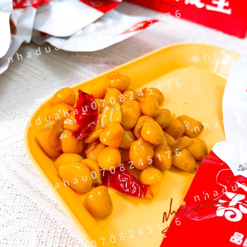 Sỉ - Hộp gồm 20 gói ăn vặt đậu phộng / lạc xào cay ngũ vị Hongkong gói 18 gam