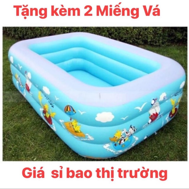 [Loại 1+Giá sỉ] Bể bơi phao cho bé 3 tầng đủ tất cả kích cỡ có đế chống trượt , có bán lẻ bơm điện