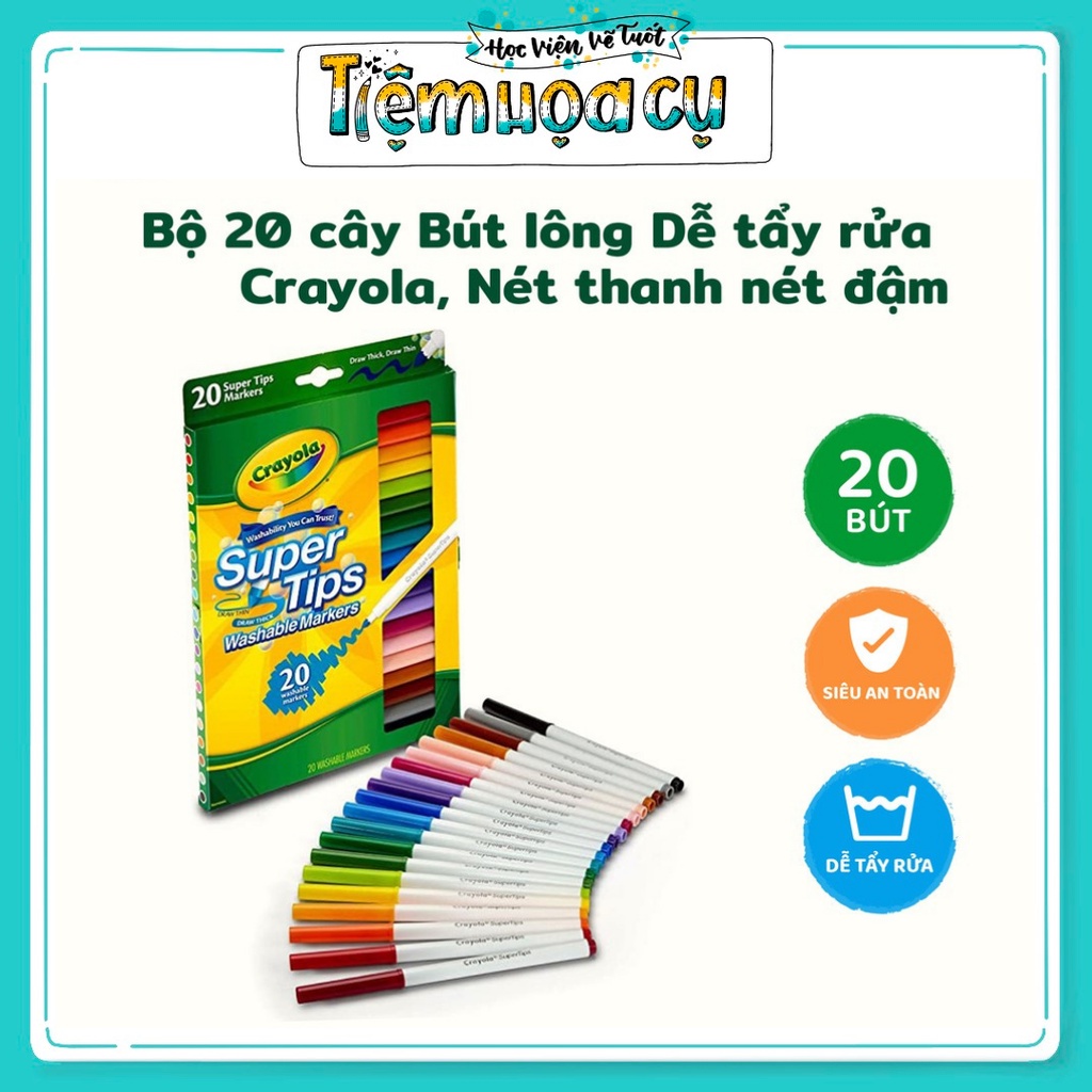 Bộ 20 Cây Bút Lông Màu Crayola Supertips 20 Màu