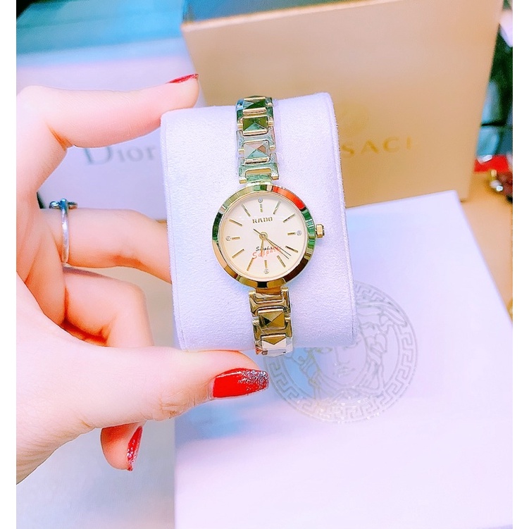 Đồng hồ Rado nữ dáng lắc tay mềm dây kim loại , hàng chính hãng Rado