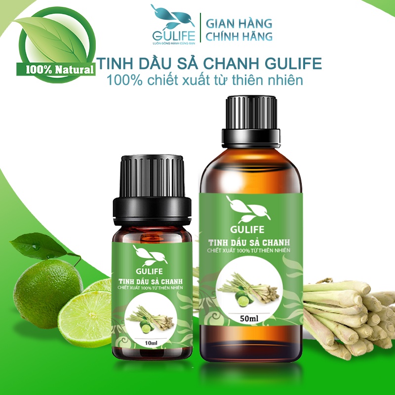 Tinh Dầu Sả Chanh Chiết Xuất Từ Thiên Nhiên GULIFE - Giảm Căng Thằng, Thơm Phòng &amp; Thư Giãn