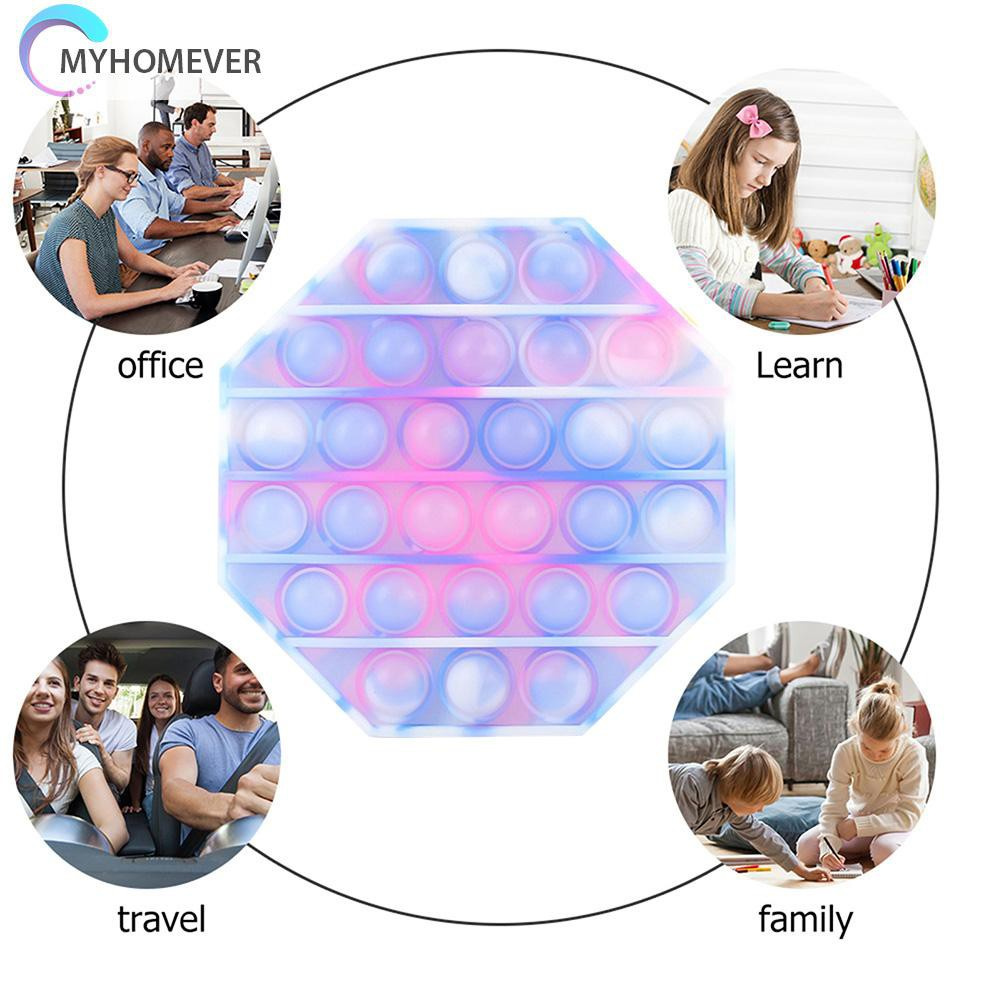 Pop It Fidget Đồ chơi Octagonal Shape Push Bubble Sensory Autism Antistress Child Fluorescent Đồ chơi