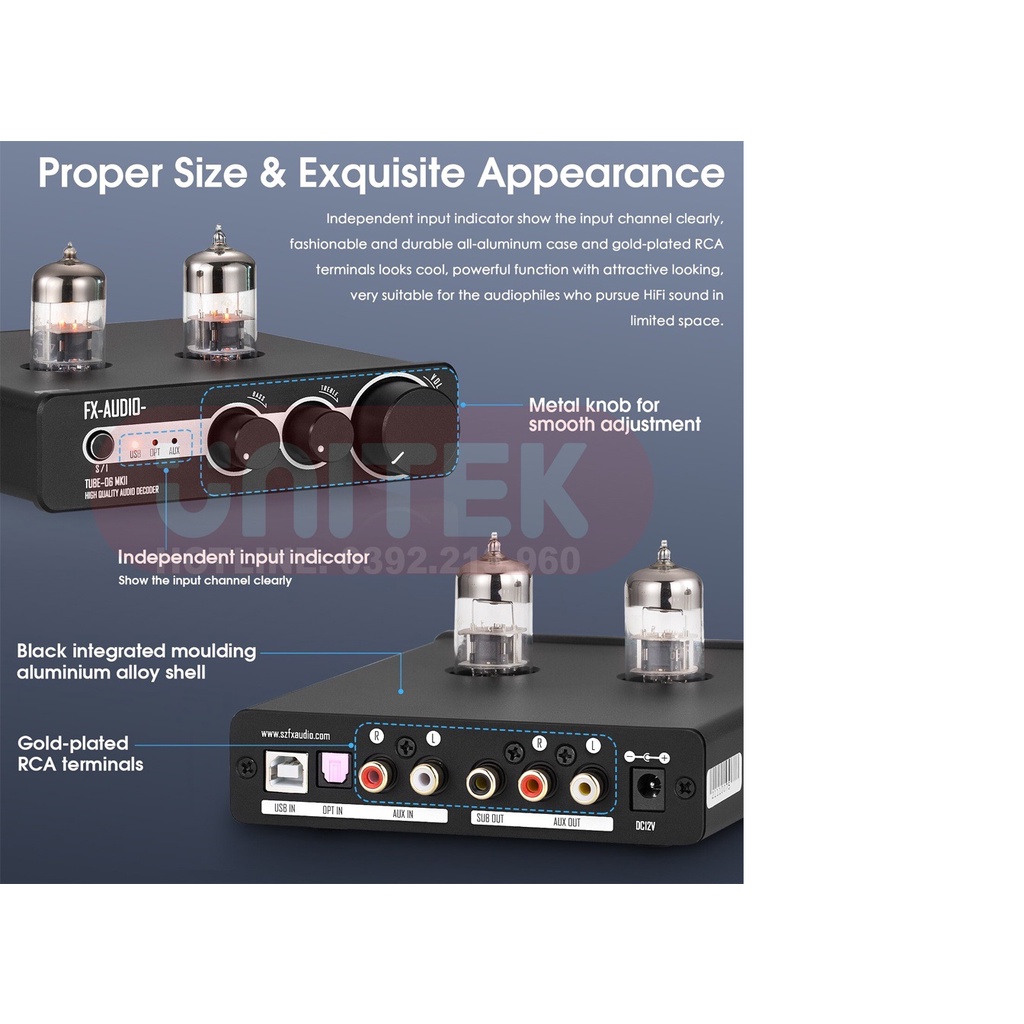 Bộ Ampli Đèn 6N3 Preamplifier Đèn, Chỉnh Bass-Treble FX-Audio TUBE-06 MKII - Bộ Ampli Hàng Chính Hãng