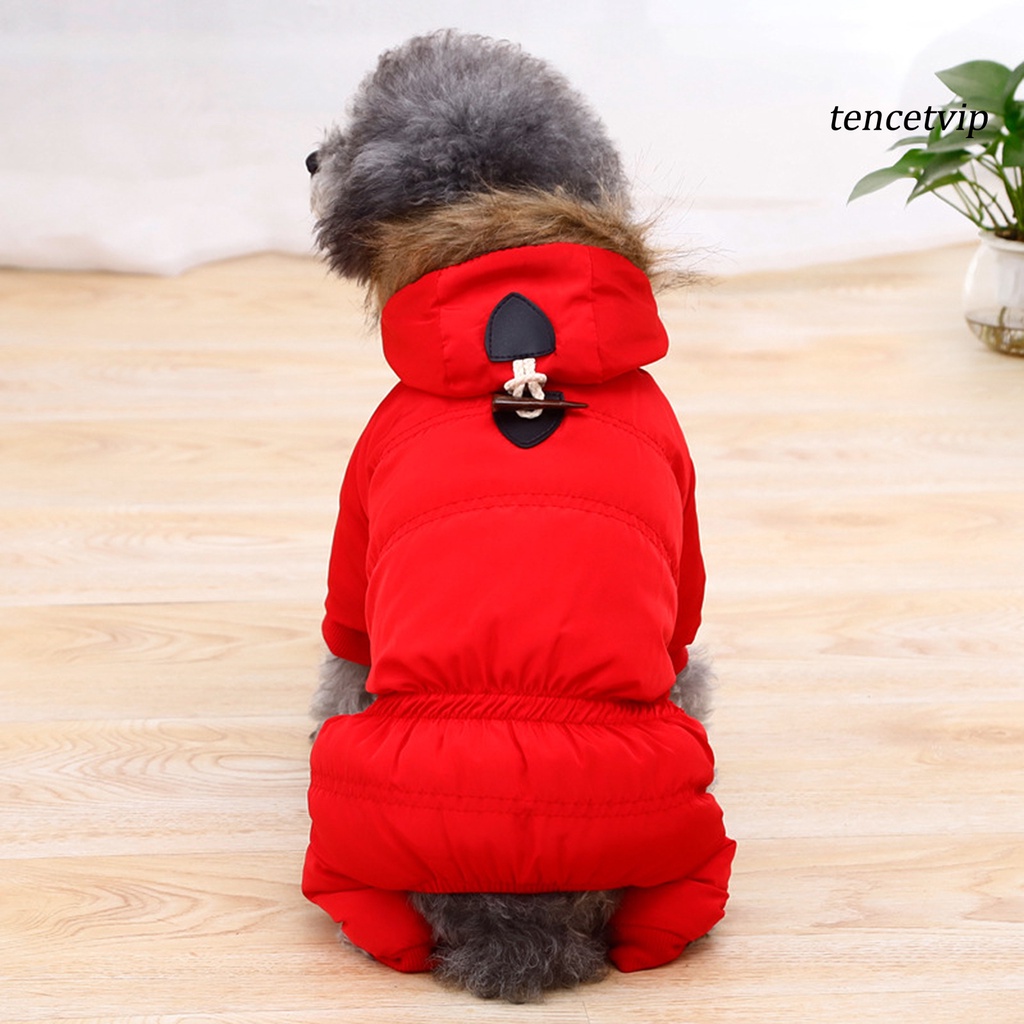 [Vip]Dog Clothes Toggle Horn Faux Fleece Lining Jacket Pet Winter Coat