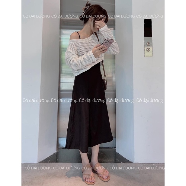 set áo lưới váy 2 dây 2058