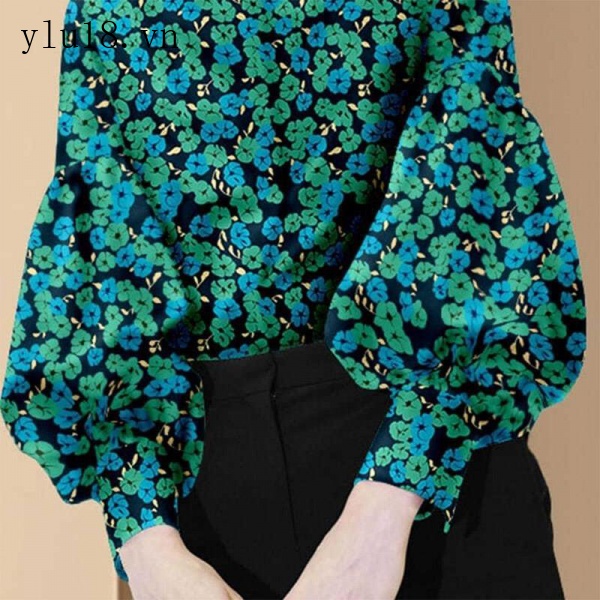 Áo Sơ Mi Tay Phồng Họa Tiết Hoa Thời Trang Mùa Xuân 2022 Mới Cho Nữ