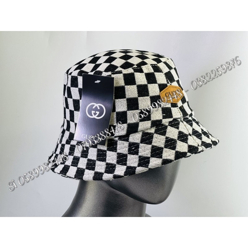 Mũ tai bèo nam nữ phối sọc caro mạc da gx đơn giản,mũ bucket tai bèo sọc caro cá tính thời trang hot