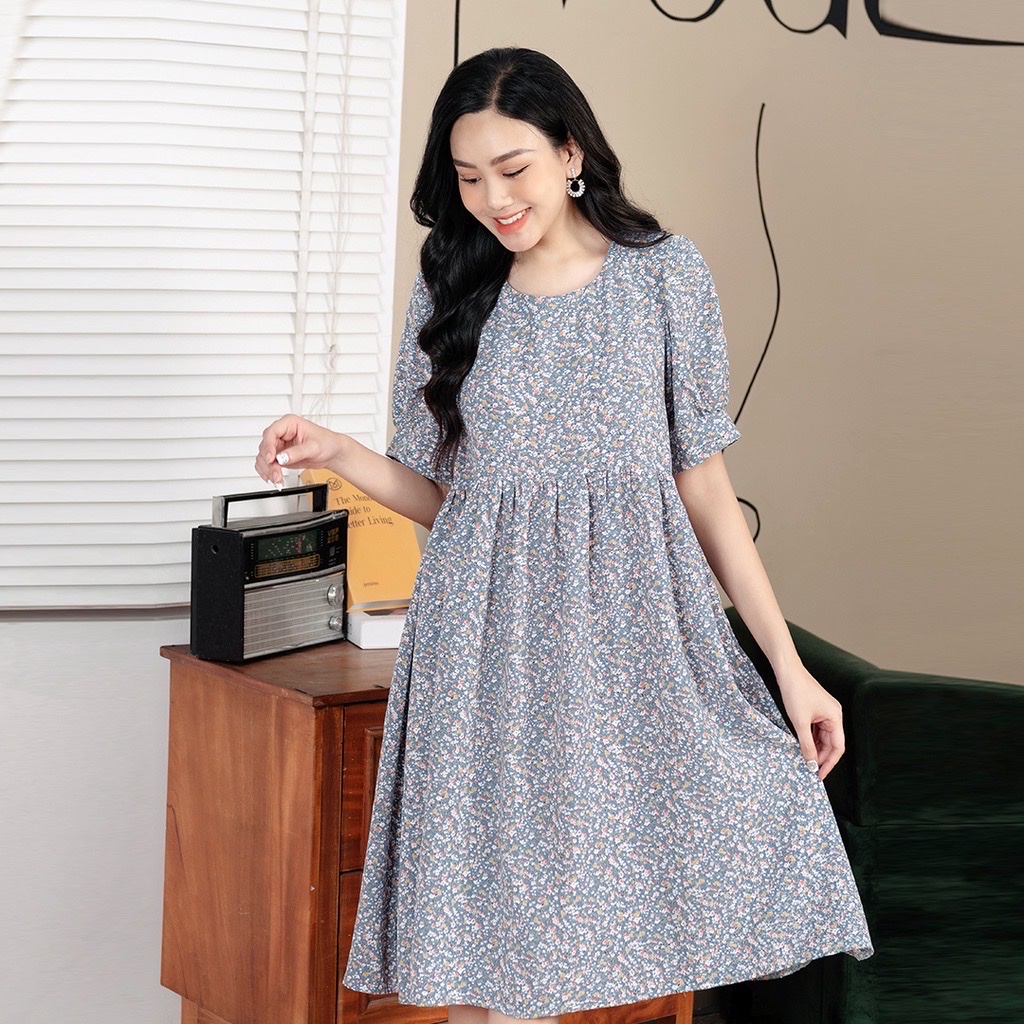 Váy Bầu 2022 Thiết Kế Babydoll Chất Liệu Lụa Tằm Mềm Mại SMOM Mã MM05