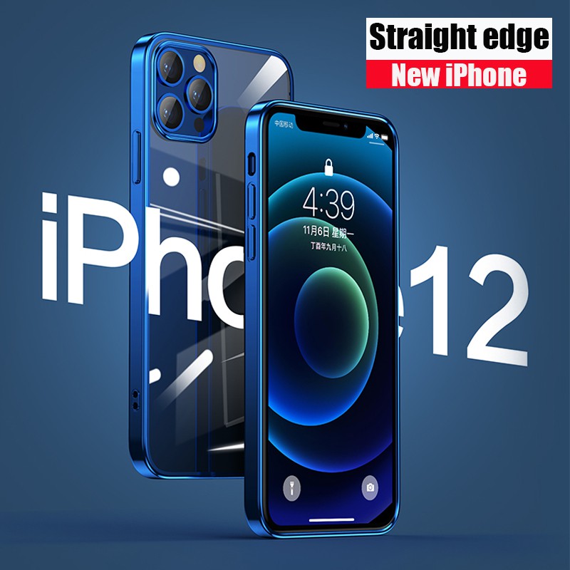 Ốp điện thoại TPU mềm hình vuông viền màu nhiều màu lựa chọn cho iPhone 12 mini pro Max 11