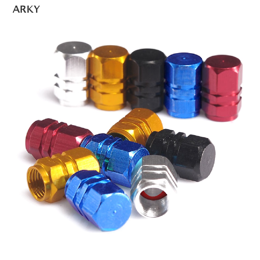Bộ 4 Nắp Van Bánh Xe Hơi / Xe Máy Chống Bụi Bằng Nhôm Tiện Dụng