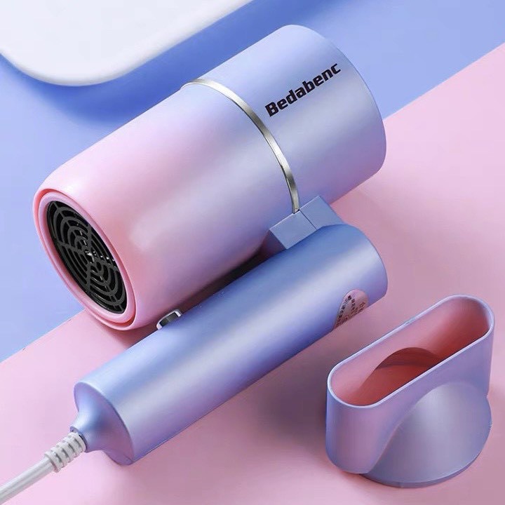 Máy Sấy Tóc Mini Gấp Gọn BEDABENC Công Suất Lớn Tạo Kiểu Tóc Chuyên Nghiệp, Máy Sấy Tóc Công Nghệ ION Mới Dưỡng Ẩm Tóc