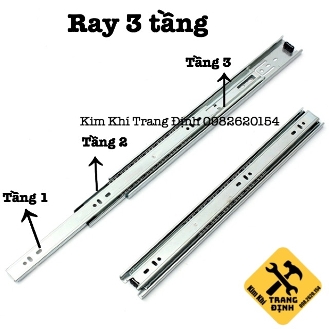 RAY BI LẮP HỘC TỦ, NGĂN KÉO ĐỦ KÍCH CỠ (LOẠI TỐT) - Ray đủ, bản to