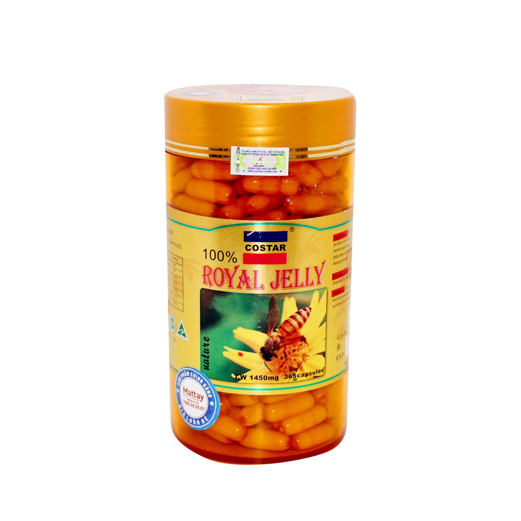 Sữa Ong Chúa Royal Jelly 1450mg - Costar - Chai 100 Viên - Giúp Tăng Cường Sức Khỏe, Nâng Cao Sức Đề Kháng.