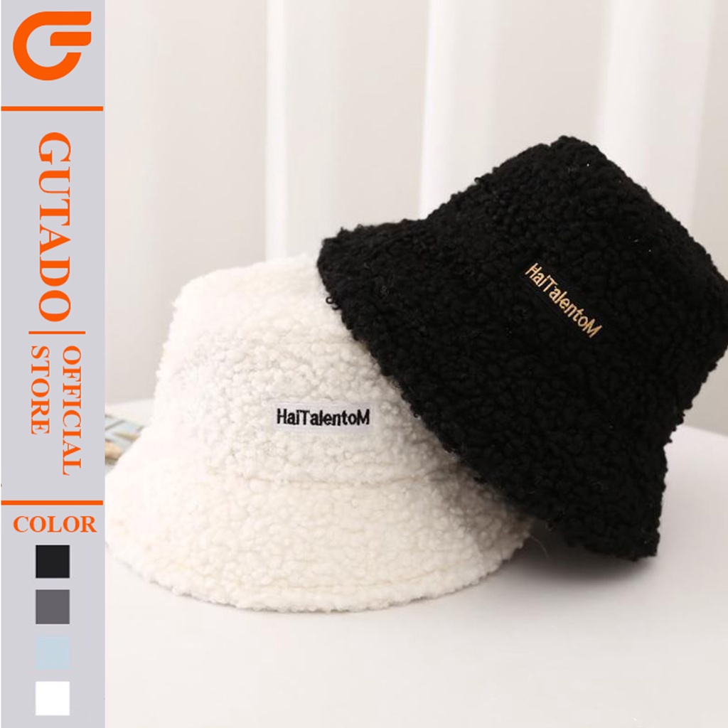 Mũ bucket Nón tai bèo vành cụp nón lông cừu xù Gutado 384 nhiều màu sắc Ulzzang form unisex nam nữ