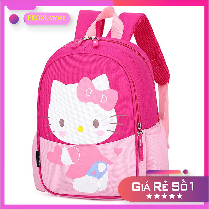 Balo học sinh tiểu học mèo kitty, doremon cho bé chất liệu chống thấm, cực nhẹ E10