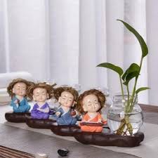 TƯỢNG CẦM KỲ THI HỌA KÈM BÌNH HOA | BigBuy360 - bigbuy360.vn