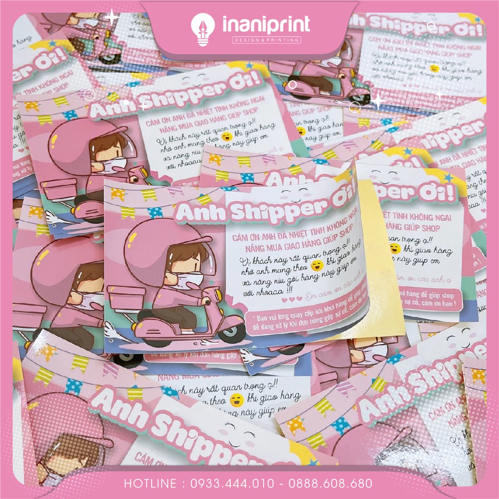TEM DÁN CÁM ƠN ANH SHIPPER 1 cực dễ thương cho shop giá rẻ